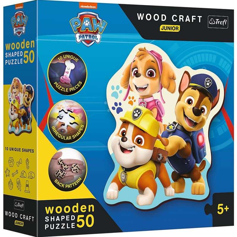 Пазл 50 Wood Craft Junior Trefl: Funny Paw Patrol