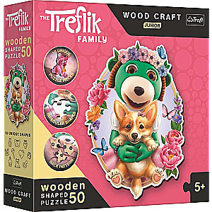 Пазл 50 Wood Craft Junior Trefl: Happy Trefliks