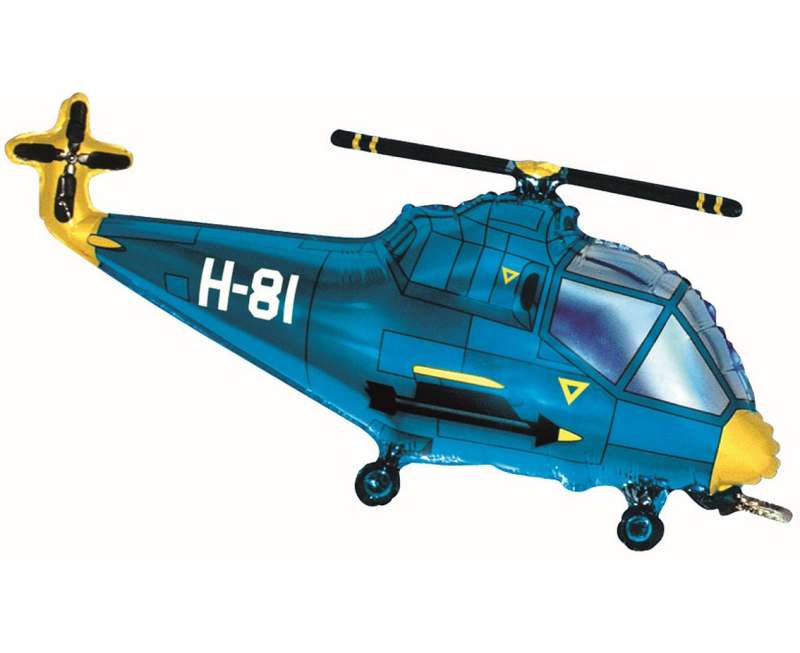 Foil balloon 24 - Helikopter, blue