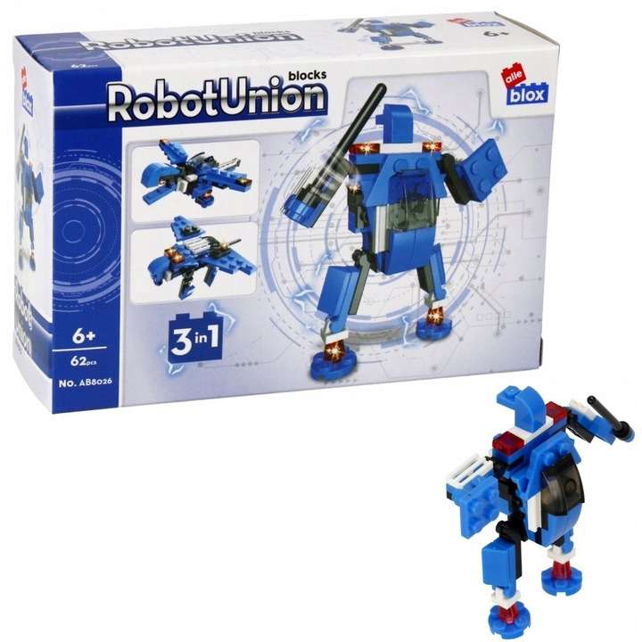 Конструктор 62 дет. RobotUnion, синий