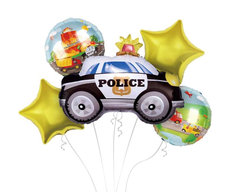 Foil balloon set 5 pcs. Police