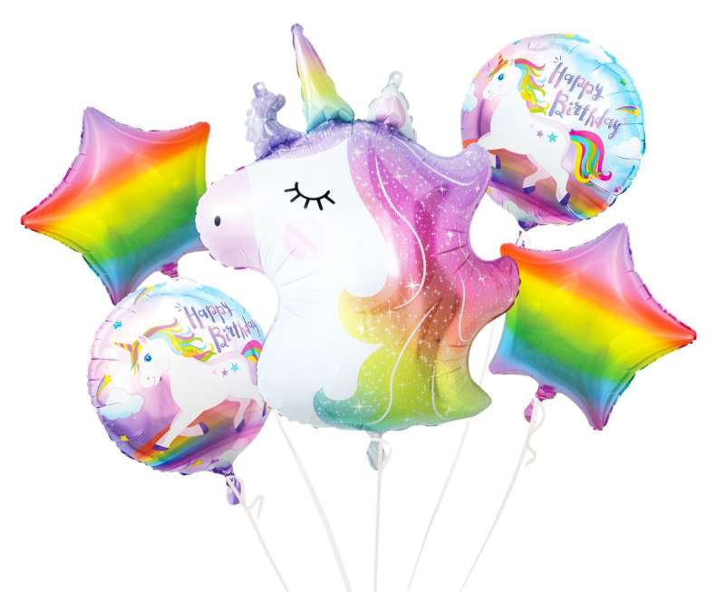 Foil balloon set 5 pcs. Unicorn