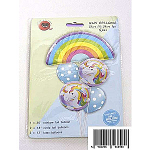 Set of Rainbow foil balloons, 5 pcs.