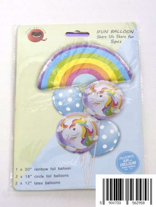 Set of Rainbow foil balloons, 5 pcs.