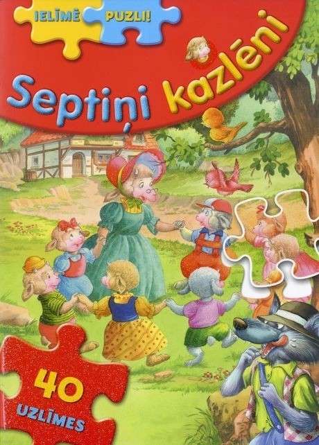 Ielīmē puzli. Septiņi kazlēni