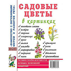 Садовые цветы в картинках. Наглядное пособие для педагогов, логопедов, воспитателей и родителей. 