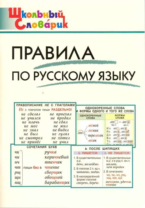 Правила по русскому языку. Начальная школа.