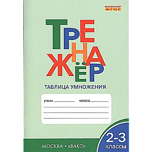 Математика 2-3 кл. Тренажер. Таблица умножения