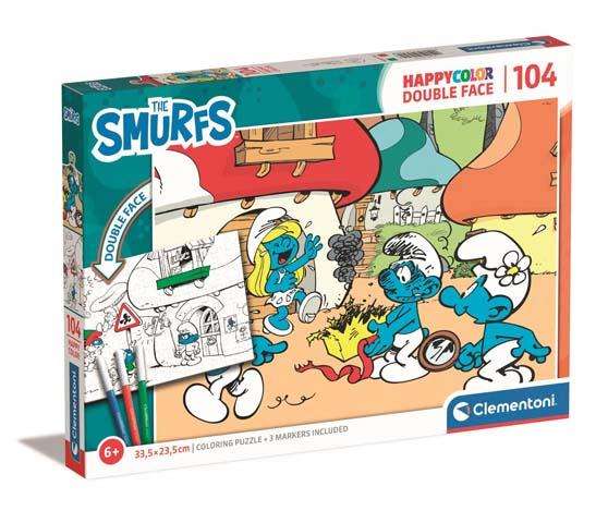 Пазл 104 CLEMENTONI DOUBLE FACE SMURFS