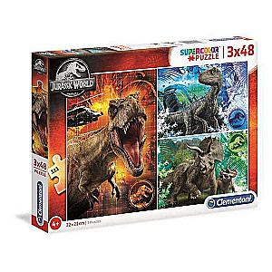 Пазл 3X48 CLEMENTONI JURASSIC WORLD