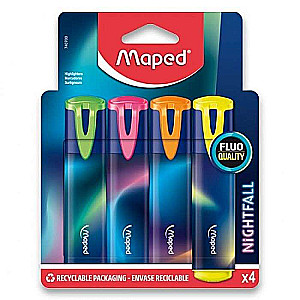 Маркер текстовый MAPED Nightfall 4 шт.