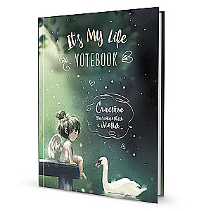 Записная книжка It’s My Life Notebook. Счастье начинается с меня зеленая с лебедем