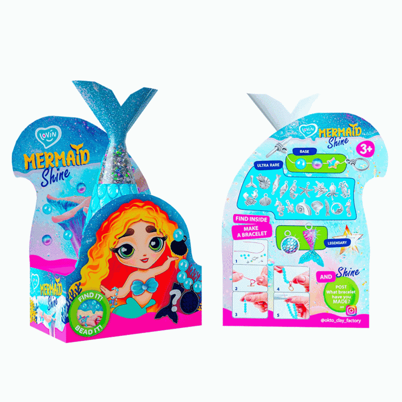 Антистрессовая игрушка - слайм Mermaid Shine Blue and Charms сюрприз