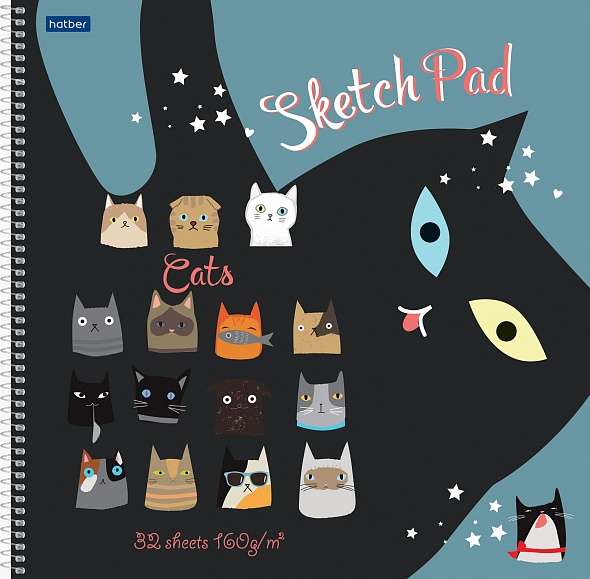 Premium Тетрадь SketchBook 32л А3ф 290х290мм 160г/кв.м CATs