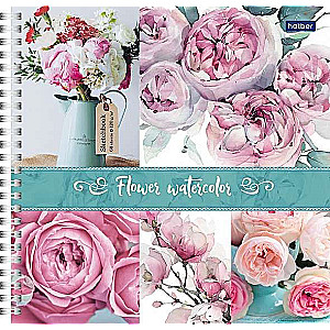 Premium Тетрадь SketchBook 60л А4ф 210х210мм 120г/кв.м Цветочная акварель