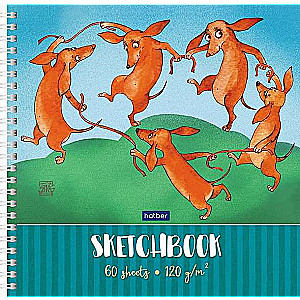 Premium Тетрадь SketchBook 60л А4ф 210х210мм 120г/кв.м Таксы-Матисс