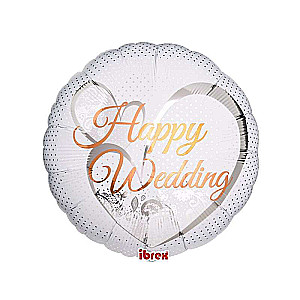 Фольгированный шар  Ibrex 14 - Happy Wedding Lace White