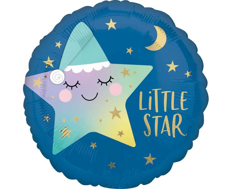 Фольгированный шар 17/43cm круглый LITTLE STAR