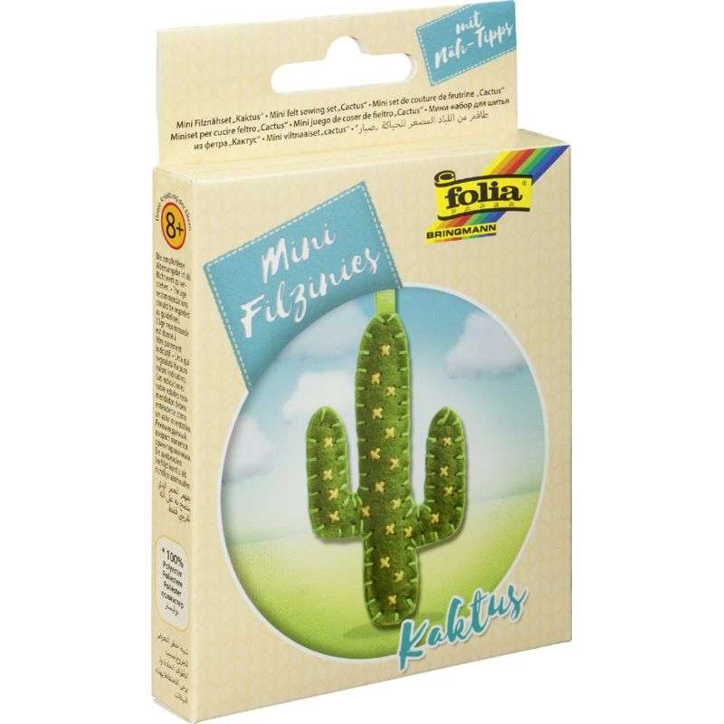 Мини-набор для шитья из фетра 5x9см FOLIA CACTUS