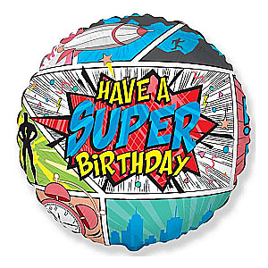 Фольгированный шар 18 FX - SuperBirthday