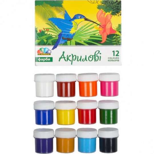 Акриловые матовые краски 12 цветов/20 ml