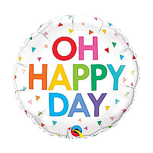 Фольгированный шар 18/46см круглый   QL RND Oh happy day