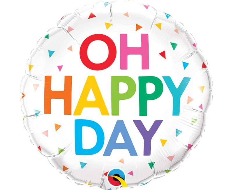 Фольгированный шар 18/46см круглый   QL RND Oh happy day