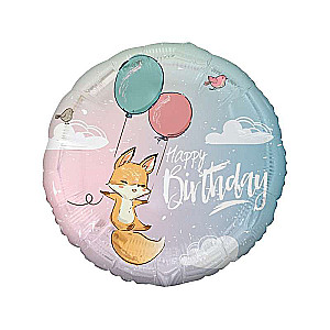 Фольгированный шар 18 Fox (Happy Birthday)