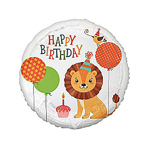 Foil balloon 18 Lion (Happy Birthday)