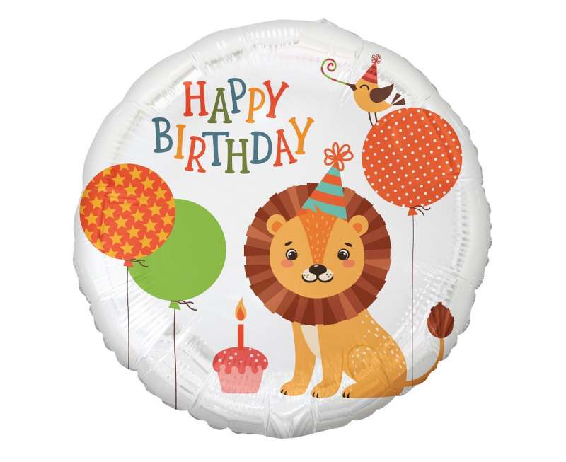 Foil balloon 18 Lion (Happy Birthday)