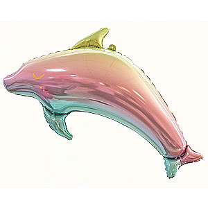 Фольгированный шар 93см Dolphin, rainbow colour