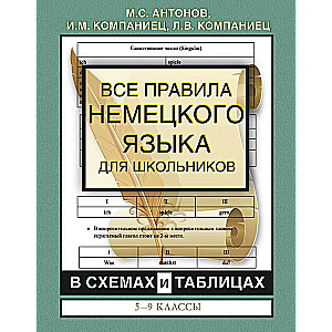 Все правила немецкого языка для школьников в схемах и таблицах. 5-9 классы