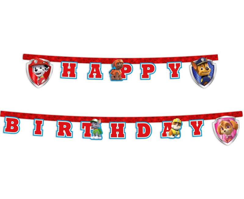 Праздничная гирлянда Happy Birthday Paw Patrol