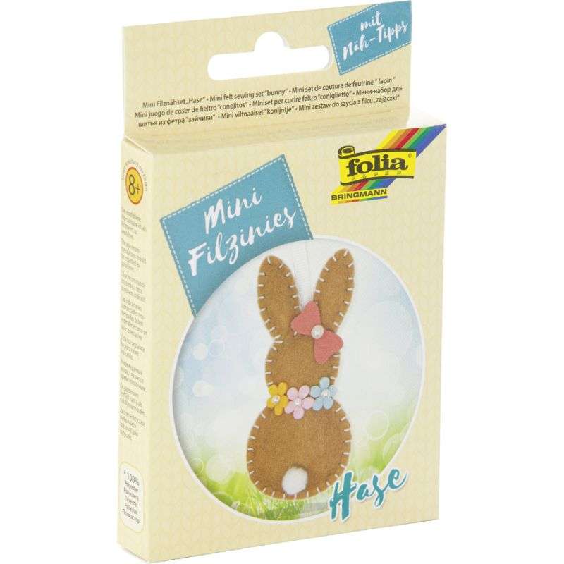 Мини набор для шитья из фетра 5x11см FOLIA BUNNY