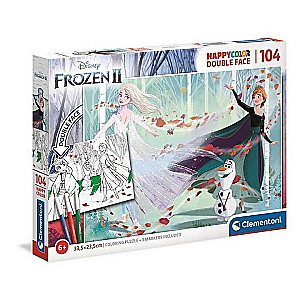 Пазл 104 CLEMENTONI  Double Face Coloring Frozen