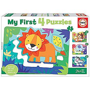 Puzzle EDUCA Животные в джунглях , 4 x 5+6+7+8 деталей