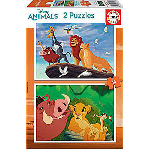 Puzzle EDUCA с клеем Король лев, 2 x 48 деталей