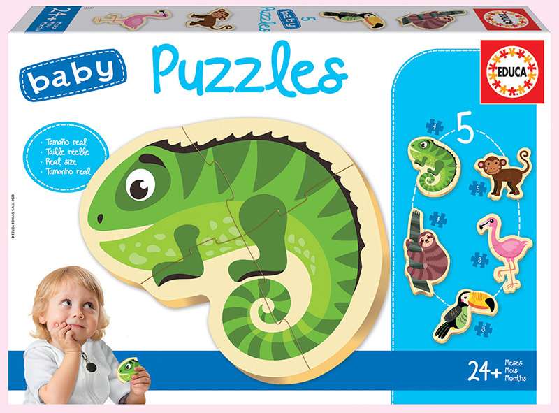 Puzzle EDUCA Tropicales Animals, 5шт (2x3,2x4,1x5)