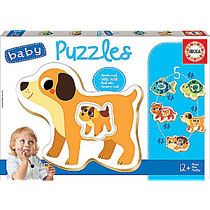 Puzzle EDUCA Дети животных, 5шт (2x2,2x3,1x4)