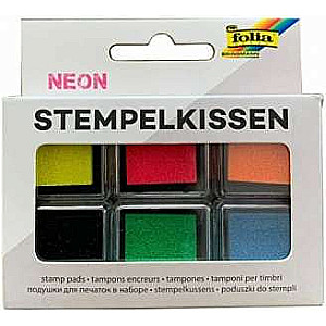 Чернильная подушечкя для декора FOLIA Neon,6 цветов