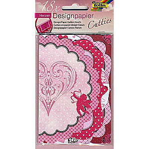  Бумага дизайнерская FOLIA Cutties Hearts, 18 шт.