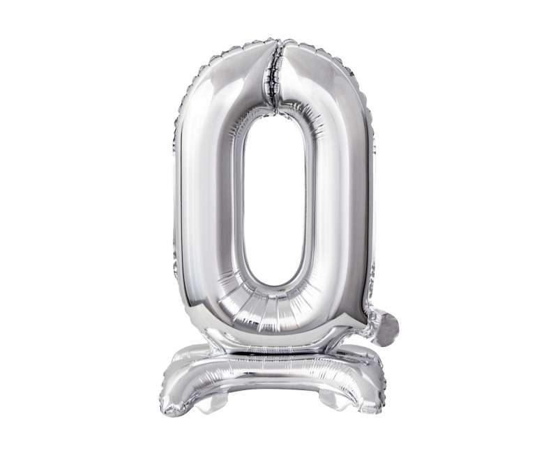 Foil balloon 38cm, Nr 0, silver