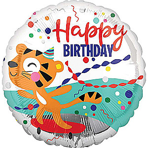 Фольгированный шар 18 Tiger Happy Birthday