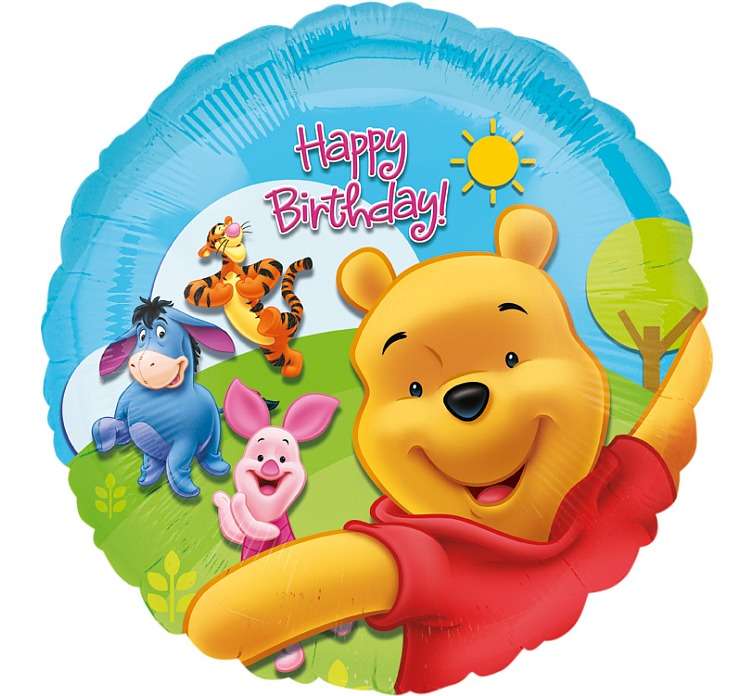 Foil balloon 18 Pooh and Friends Sunny BDAY