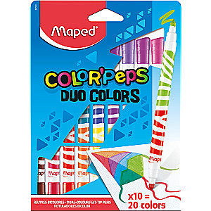 Фломастеры MAPED ColorPeps Long Life DUO 10 шт = 20 цветов