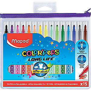 Фломастеры MAPED ColorPeps Long Life 15 цветов