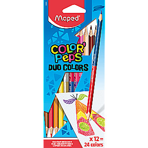 Цветные карандаши MAPED Color'Peps Duo, 12 цветов