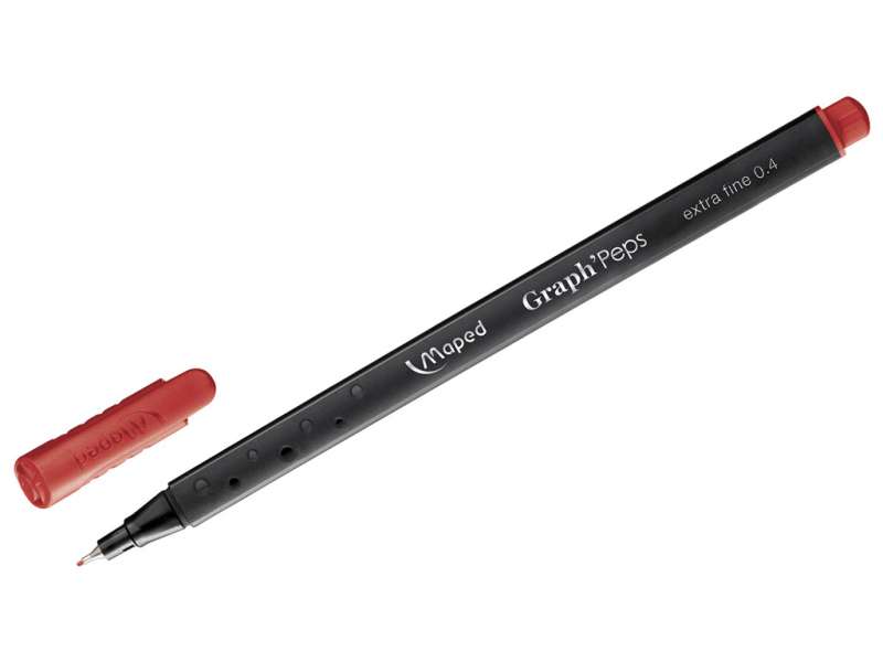 Маркер тонкий MAPED Finefelt 0.4mm, Red Kiss, красный