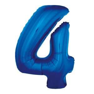 Foil balloon 92cm blue Number 4