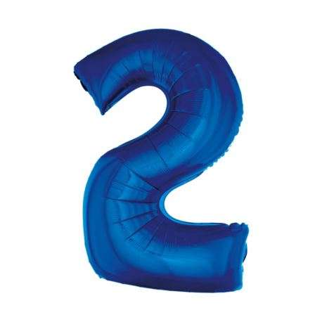 Foil balloon 92cm blue Number 2